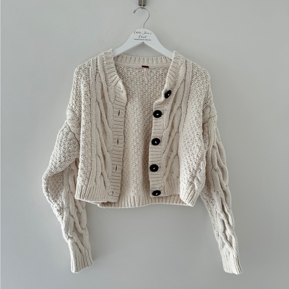 FREE PEOPLE Cream Bonfire Cardi - Picture 6 of 13